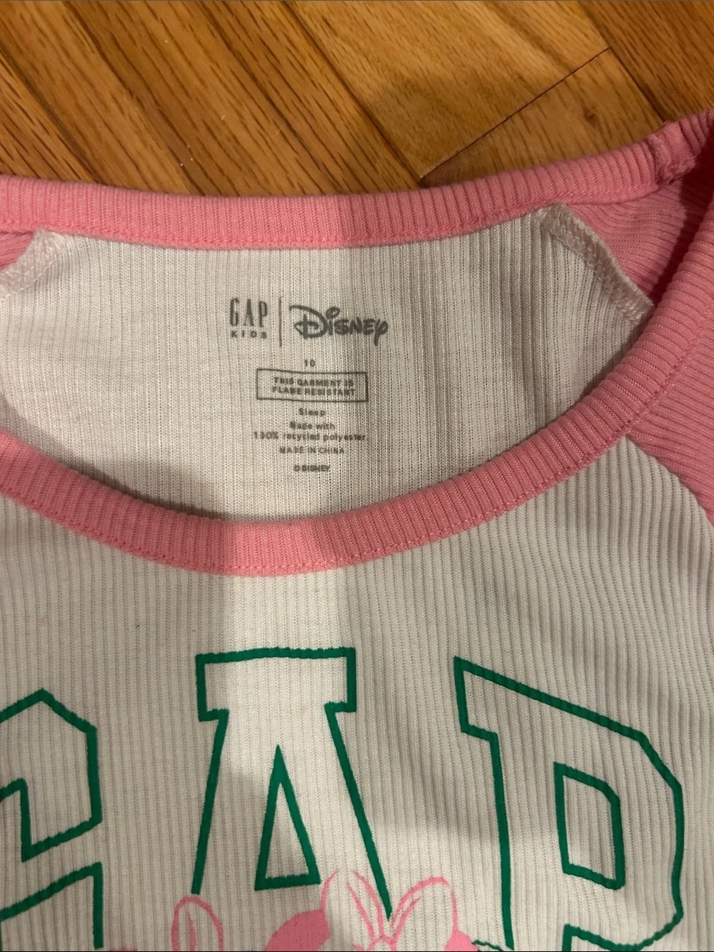 GAP Pink & White Minnie & Daisy Tennis Raglan Tee